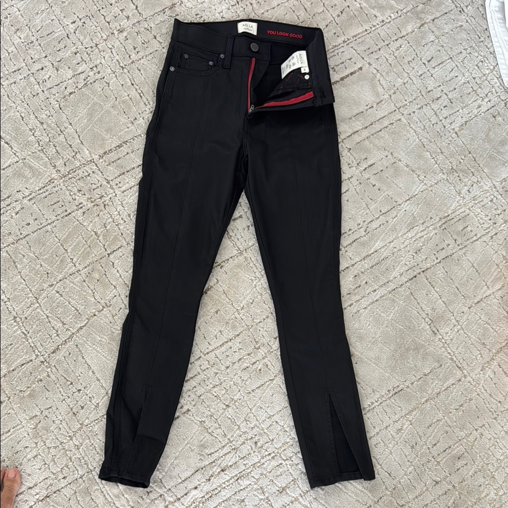 Black Skinny Pants with Red Accents